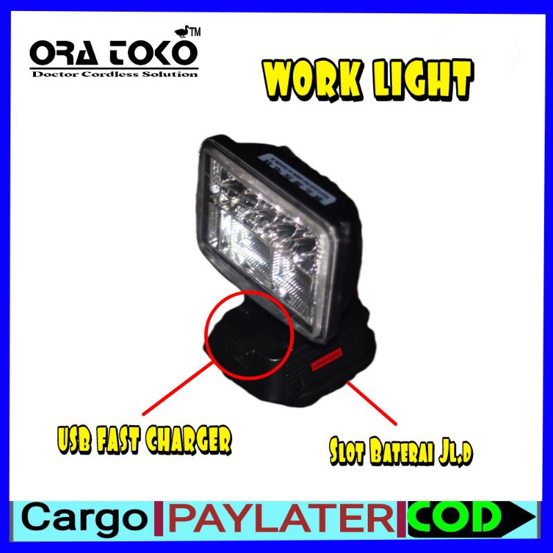 WORK LIGHT JLD , Cordless lampu sorot kerja LED baterai soket lxt MAkita
