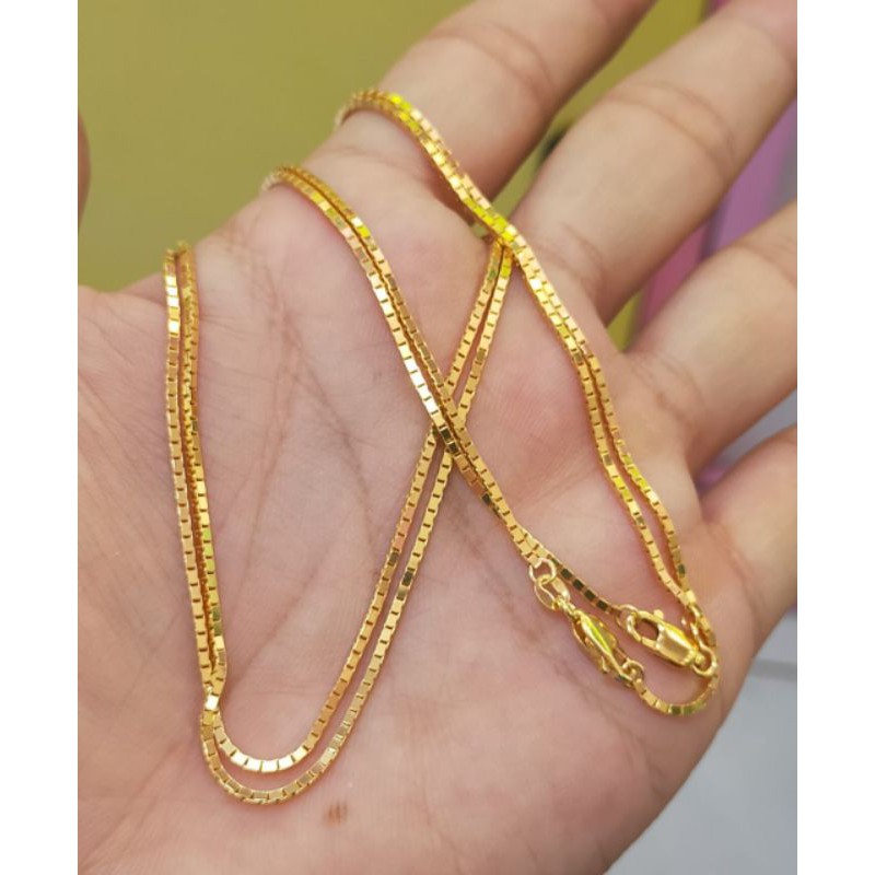 Kalung Itali Kaca, Perak 925, Sepuh emas Kuning