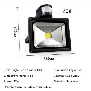 Motion Sensor Led Flood Light 10w 20w 30w 50w Pir Led Motion Sensor Lamp Ip65 Outdoor Light Shopee Indonesia