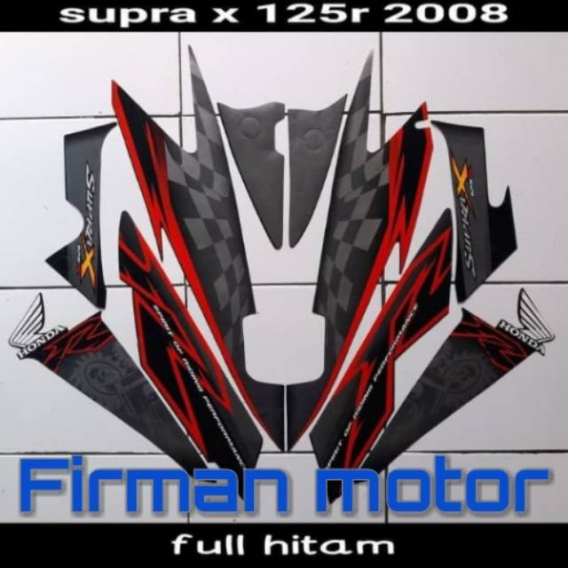 Striping stiker supra x 125 2008 full hitam
