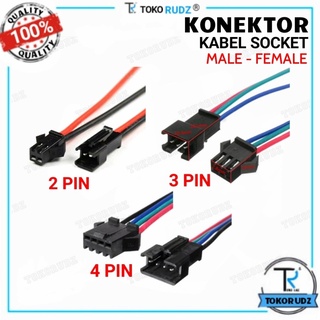 Konektor Kabel LED DC SM Soket Terminal Socket 2 3 4 Pin 1 Set Male Female