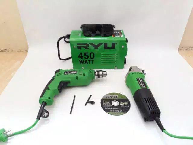 PAKET HEMAT Mesin Las Ryu 120a 450watt plus Mesin Gerinda