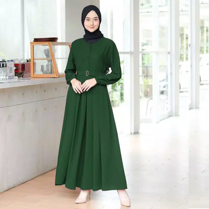 Gamis Terbaru Modern Lebaran Kekinian Baju Lebaran Gamis Syar'i Size ( Standar-Jumbo  ) Gamis Monna Belt Kekinian Gamis Pesta Gamis Premium Busana Muslim Terbaru