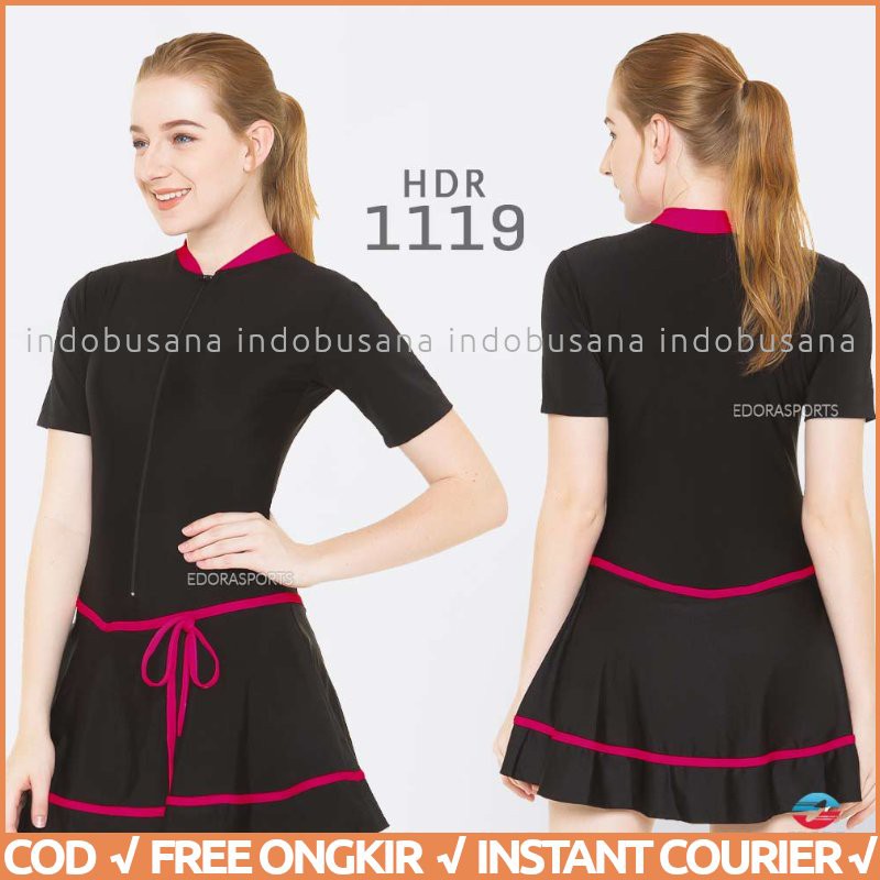 Baju Renang Wanita Semi Cover HDR Model Slim Fit EDORA