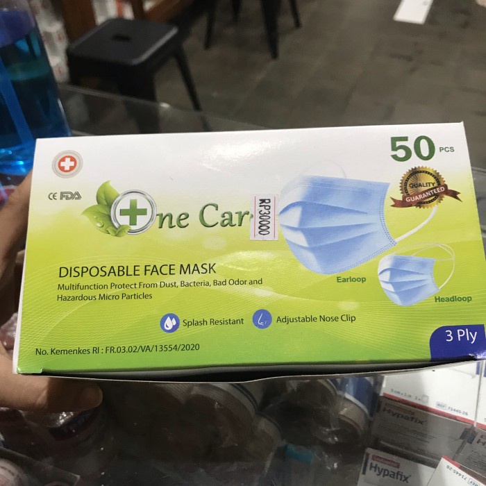 masker one care 3 ply 50 pcs