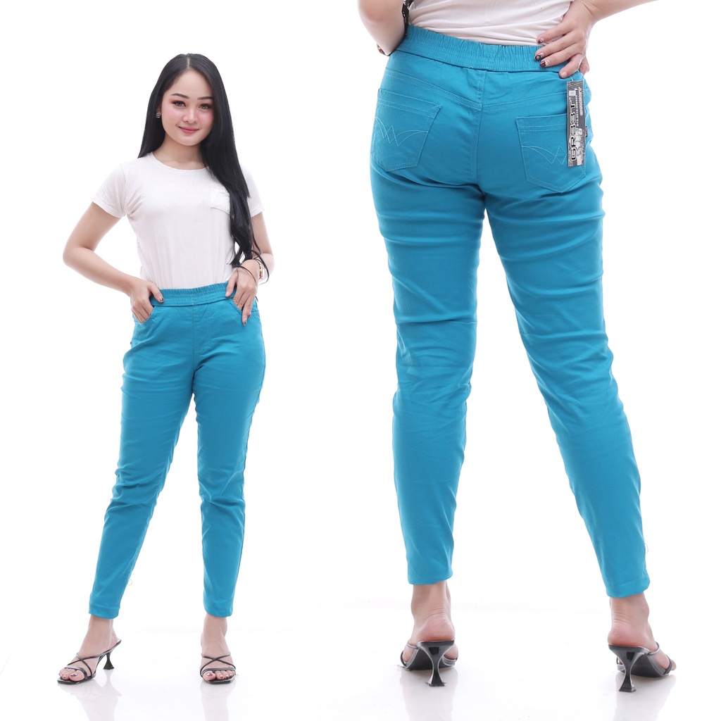 CELANA JEANS PINGGANG KARET LEGING CELANA SOFT JEANS  JEANS WANITA CELANA PANJANG WANITA KEKINIAN TERMURAH