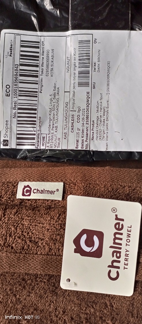 Handuk Olahraga - 34x80cm (kecil) - Chalmer - Handuk Sport (tangan / Muka / Wajah)