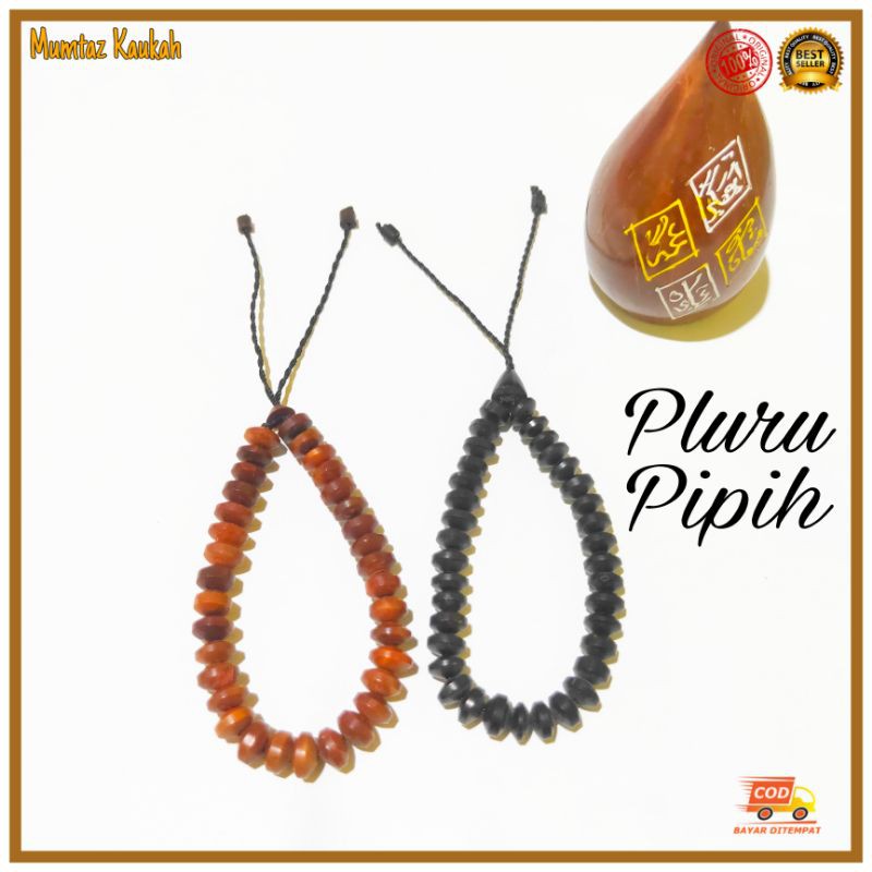 Gelang koka kokka Pluru pipih coklat hitam