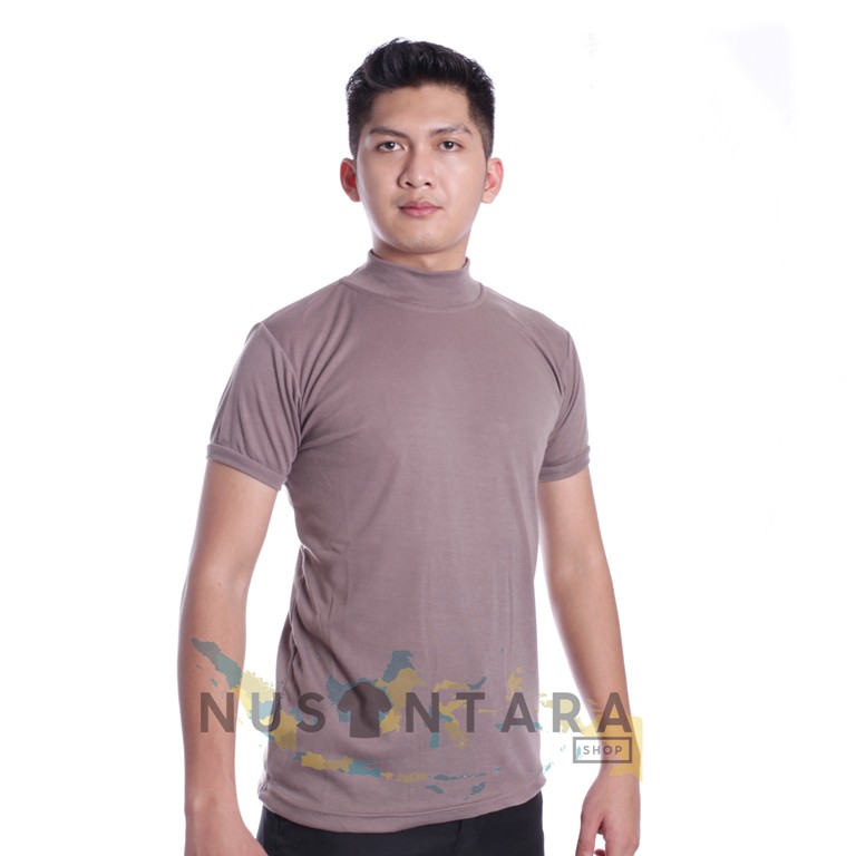 Kaos Polos Cream Coklat Hitam Army Putih Navy Kaos Polisi Kaos Security Kaos Satpam Kerah Tinggi Terbaru