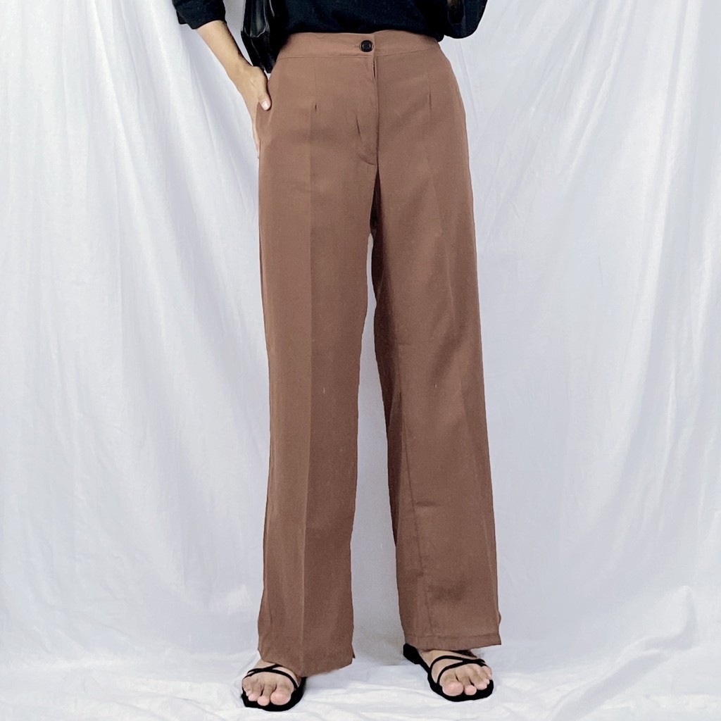 BISA COD- Aurellia Kulot Pant Bahan Wolfis / Kulot Wanita JUMBO / Kulot Hightwaist Premium-3