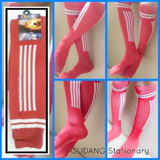 Kaos Kaki Futsal Merah Line Putih