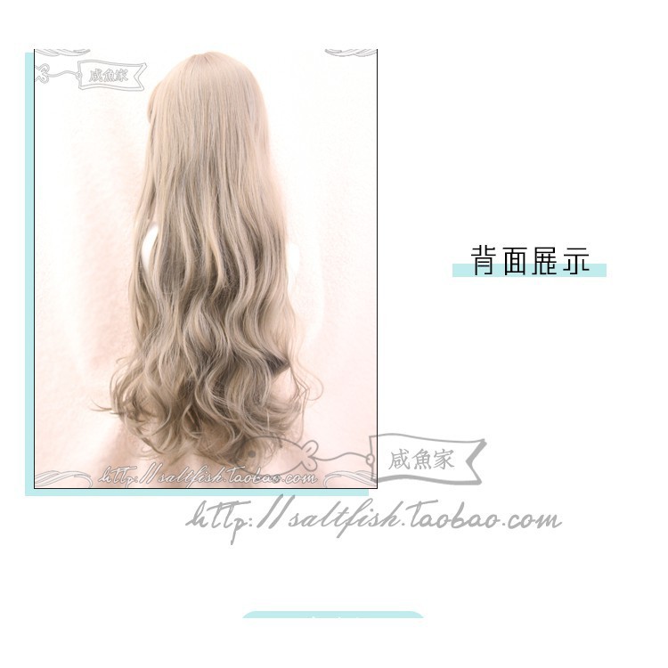 LOL-146 wig rambut palsu daily korea kpop panjang wavy linen gray