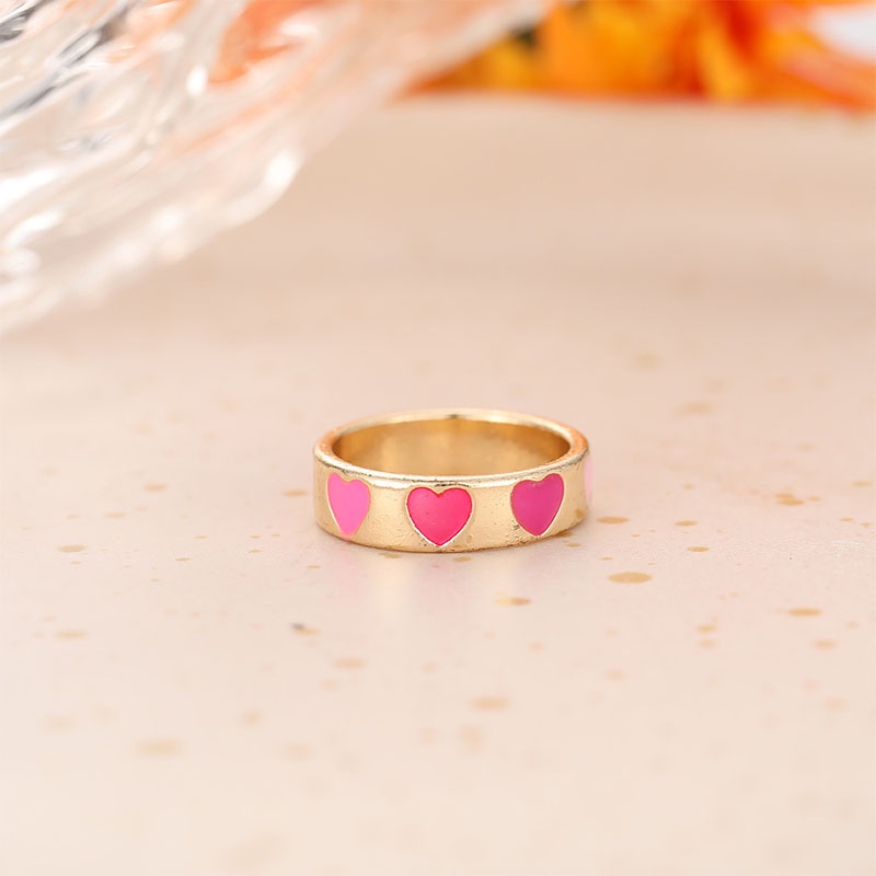 Fashion Sederhana Macarons Bohemian Kartun Cincin Cinta Smiley Bunga Bintang Seri Cincin Pasangan - olo