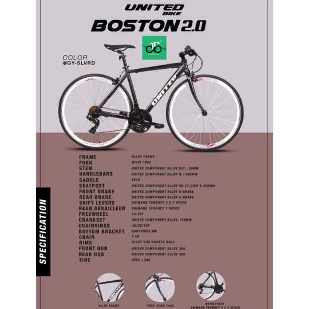 Sepeda Hybrid United Boston 2.0 TERBARU 2