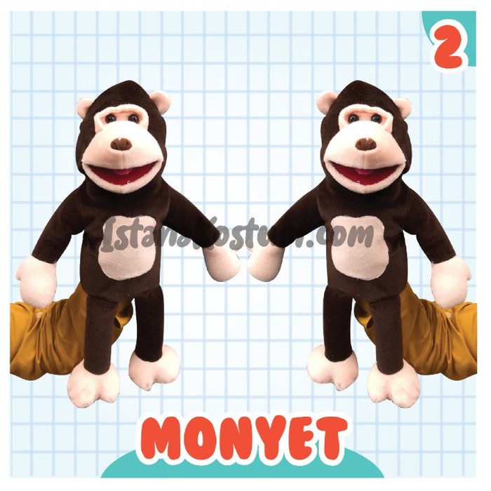 Boneka Tangan Muppet 50cm Monyet Gorilla| Peraga Dongeng|Hand Puppet Monyet