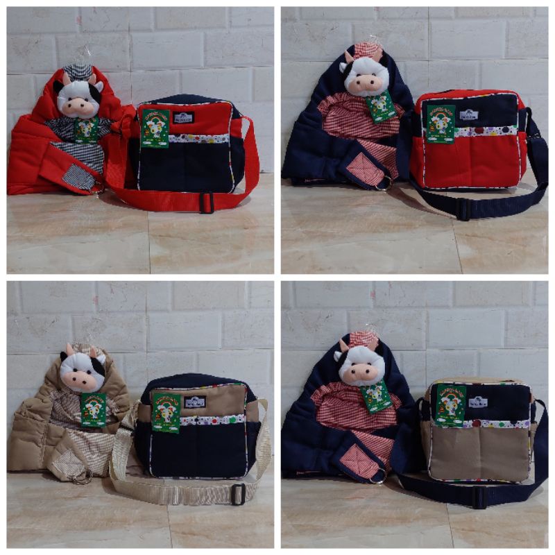 Paket Hemat 2 In 1 Tas Bayi Polka Dan Gendongan || Paket Hemat Tas Bayi Polka Dan Gendongan Samping