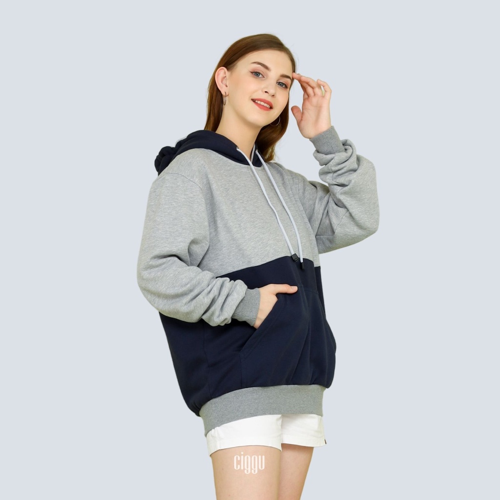 ciggu Two Tone Hoodie - Sweater unisex pria dan wanita