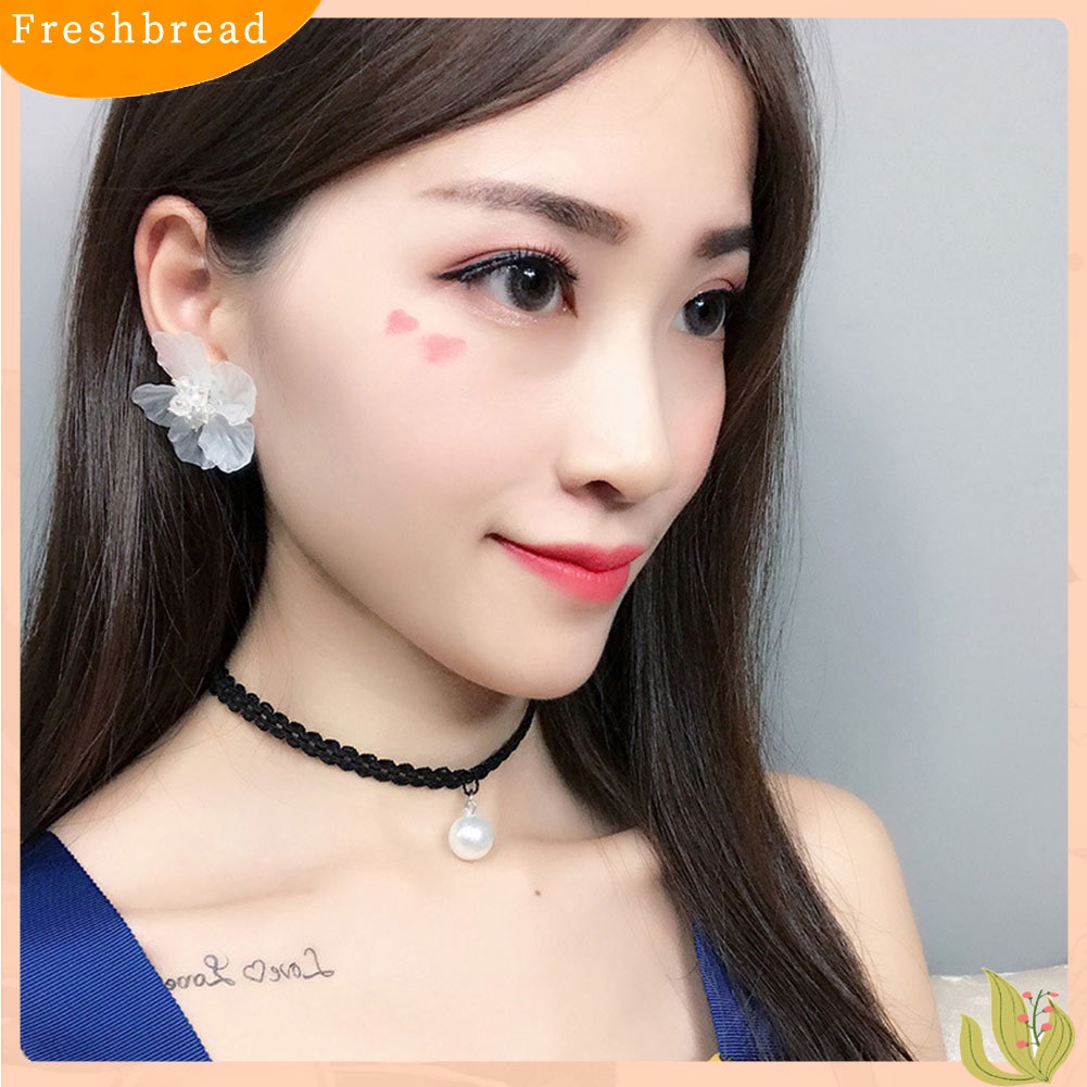 [TERLARIS]Girls Women Korean Style Transparent Flower Earrings Party Shopping Ear Studs