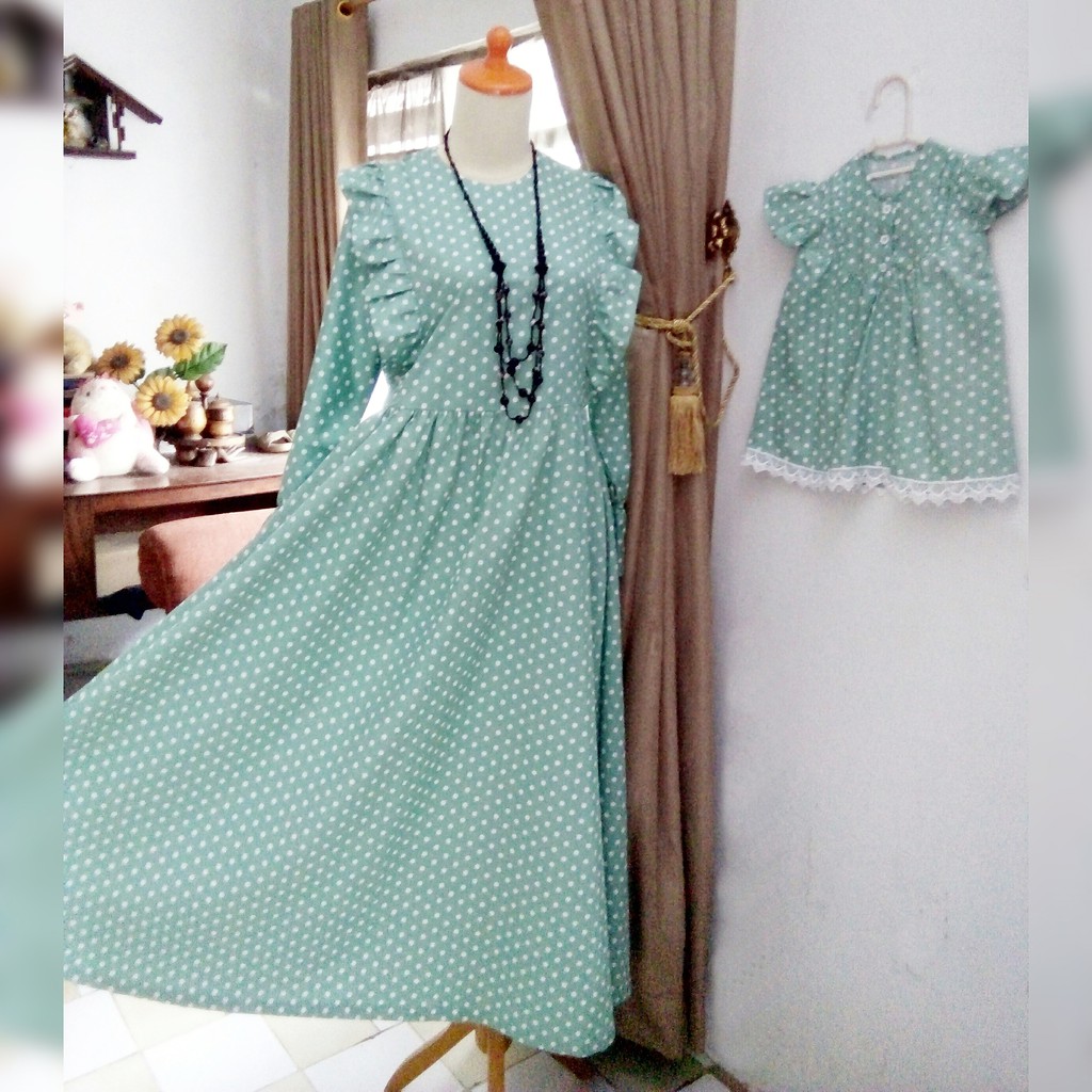 Gamis Polkadot Couple Ibu dan Anak Nidan Galery