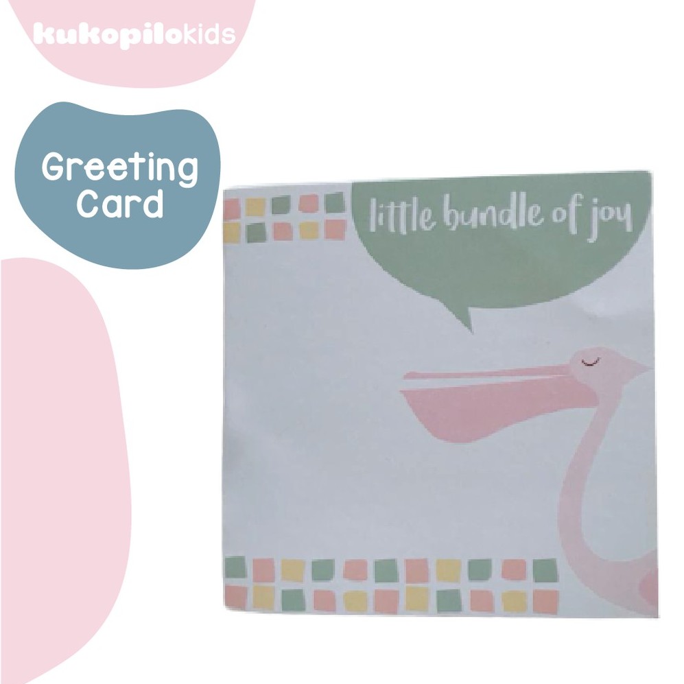 Kartu Ucapan Greeting Card Bayi Newborn Flaminggo Untuk Kado Hampers Perlengkapan Bayi Baru Lahir Kukopilokids