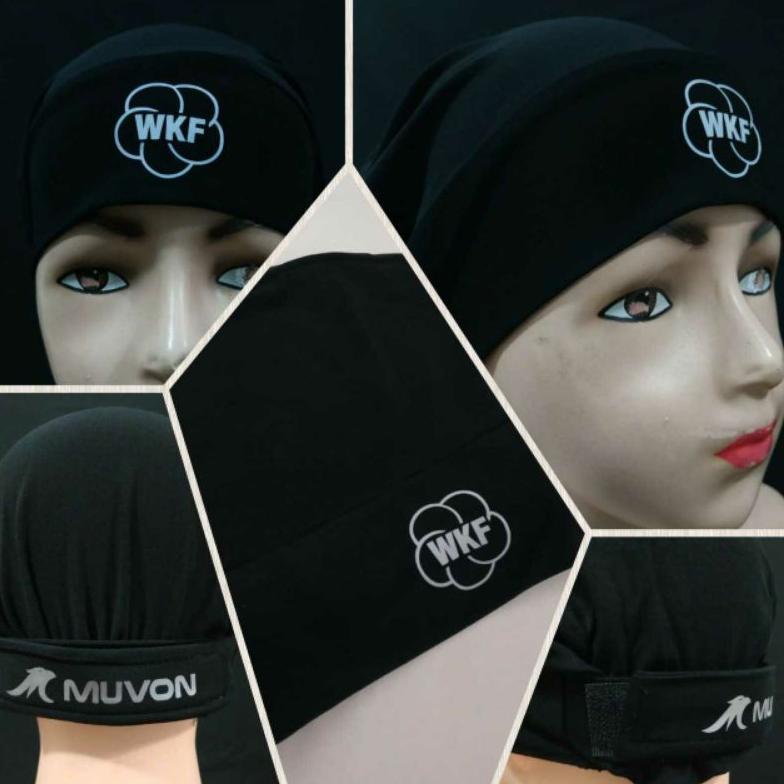 [PROMO 97Y45] (MVN Logo Besar & SKD Logo Kecil) Hijab Karate//Hijab WKF//Kain Kepala Atlet //Hijab M