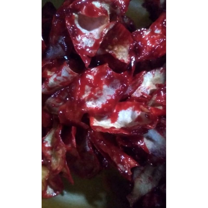 

KERIPIK SINGKONG CABE MERAH PEDAS HOOOTTT 100%CABE ASLi