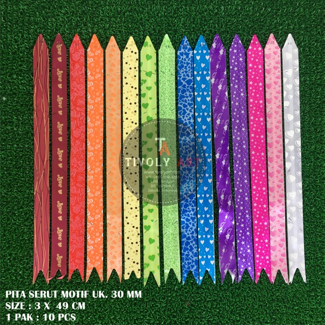 

Pita Tarik / Pita Serut 30mm MOTIF / Pita Souvenir / Pita Kado