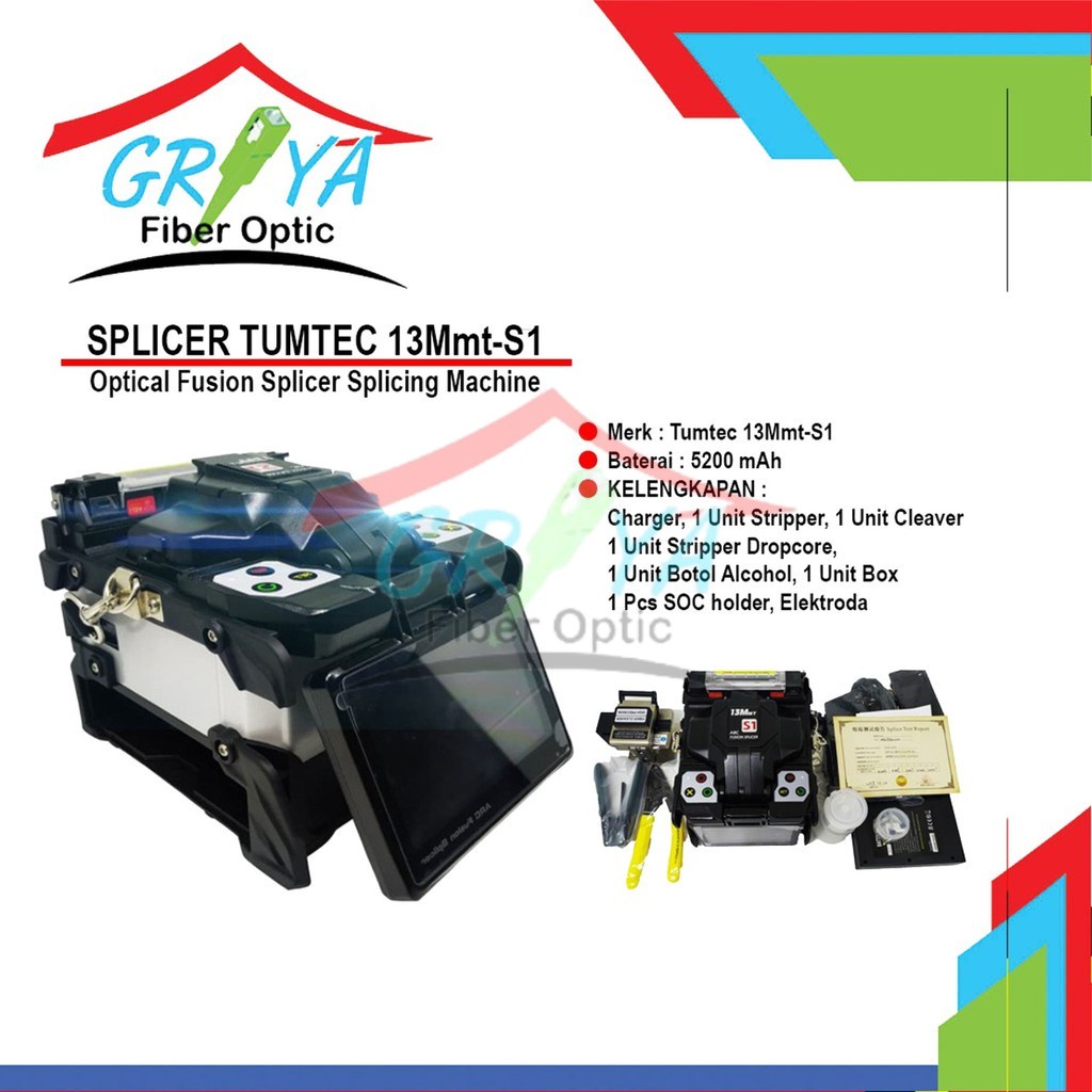 Splicer Tumtec 13MMT S1 /Fusion Splicer Tumtec 13MMT Alat Sambung Fiber Optik