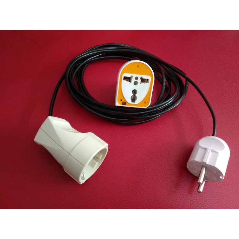 sambungan listrik kontra doble steker kabel oval 10m full kabel lentur kawat rambut tembaga