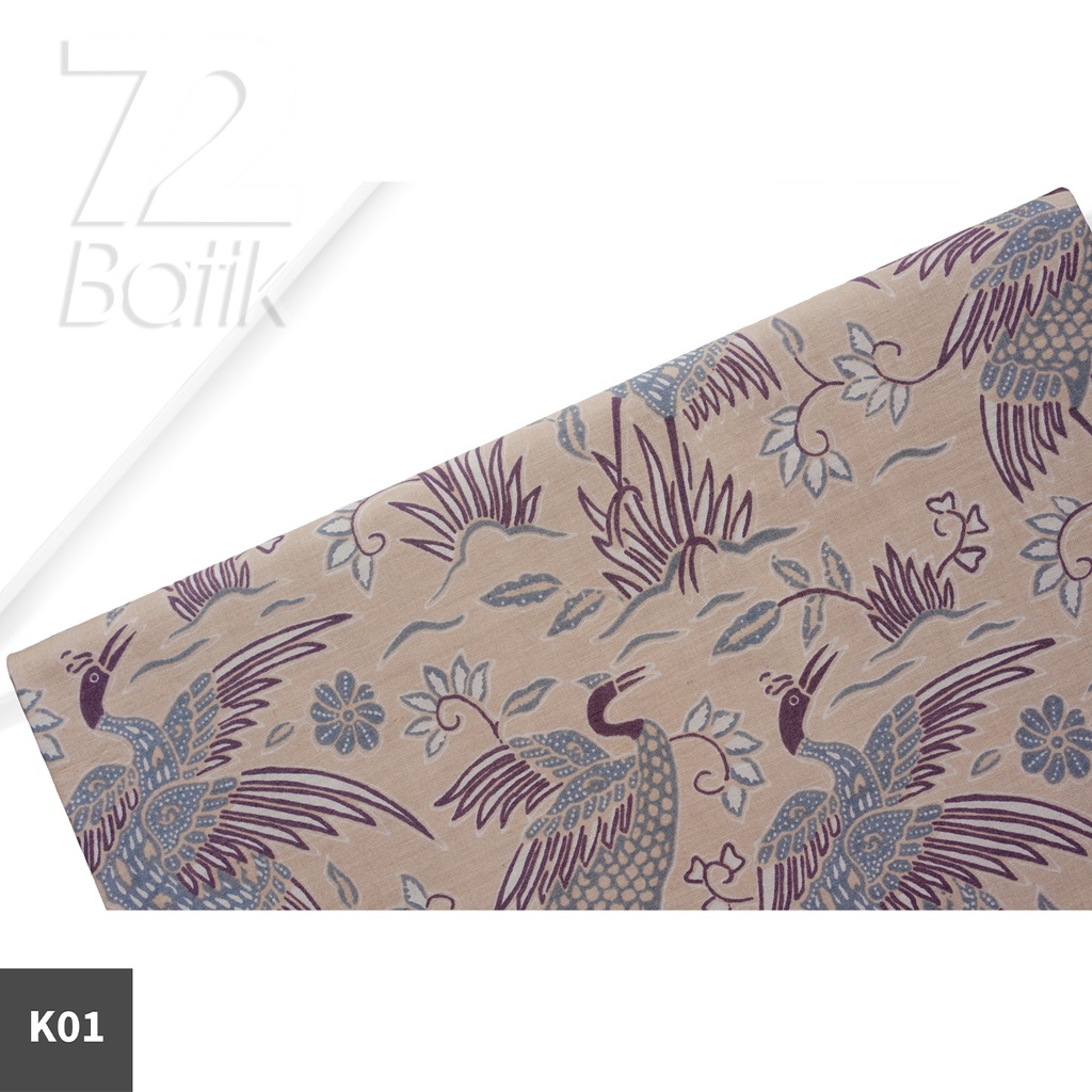 KAIN BATIK KATUN Premium Motif Bangau Two Tone Pagi Sore Cream Crem Putih Tulang 721599 Cap 72 Jarik Jarit Samping Kebat Panjang Batik Katun Modern Premium Bahan Seragam Batik Pernikahan Kantor Keluarga Murah Kamen Jadi Batik Bali Lembaran