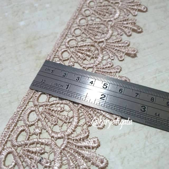 Renda Giper / Gyper Milo / Coklat Susu Kode 32901 - Lebar 6 cm Panjang 15 Yard