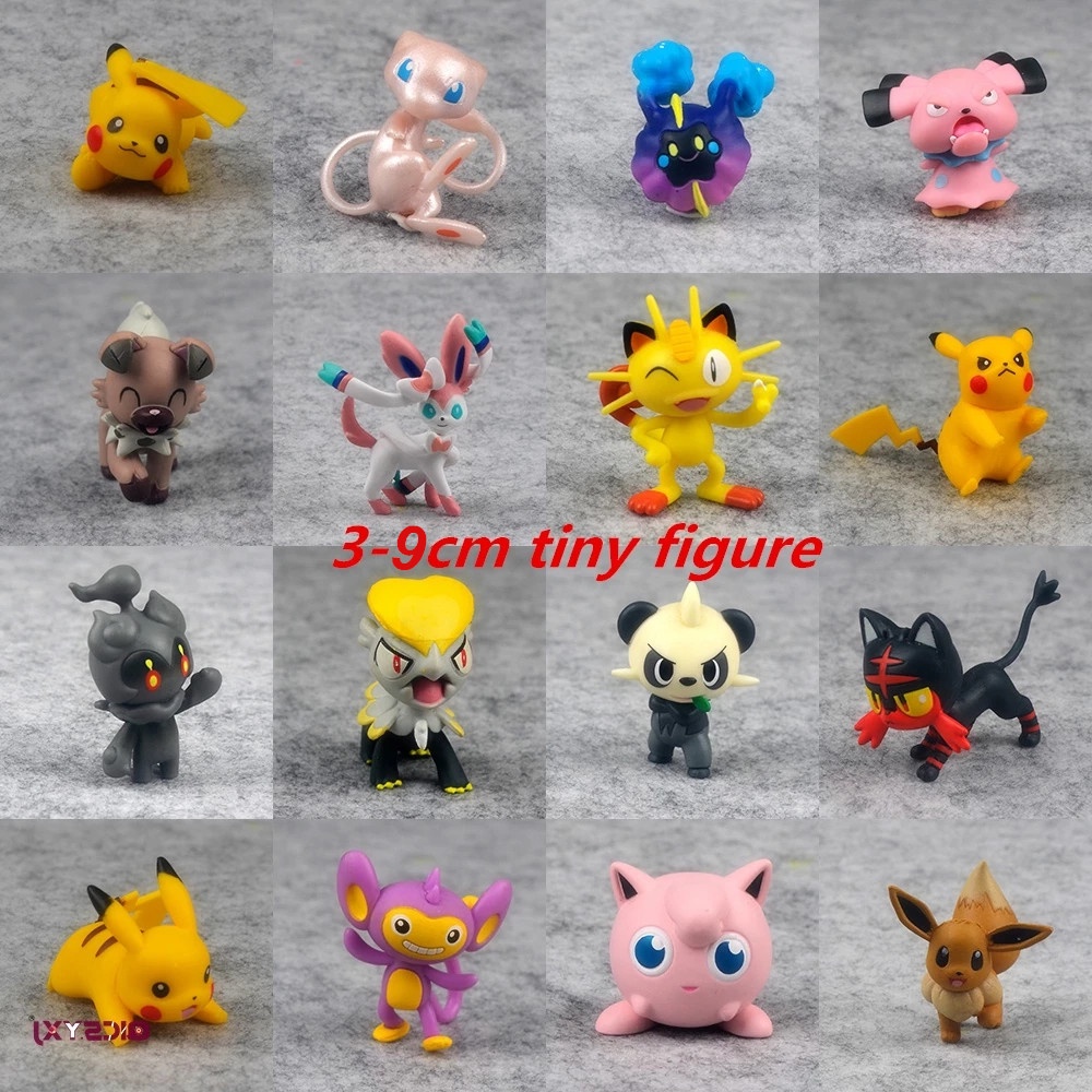 MXBEAUTY Collection Pokemon Figures 3-9cm Model Toys Pikachu Figures Anime Bulbasaur Charmander Vulpix Squirtle Abra Action Figures