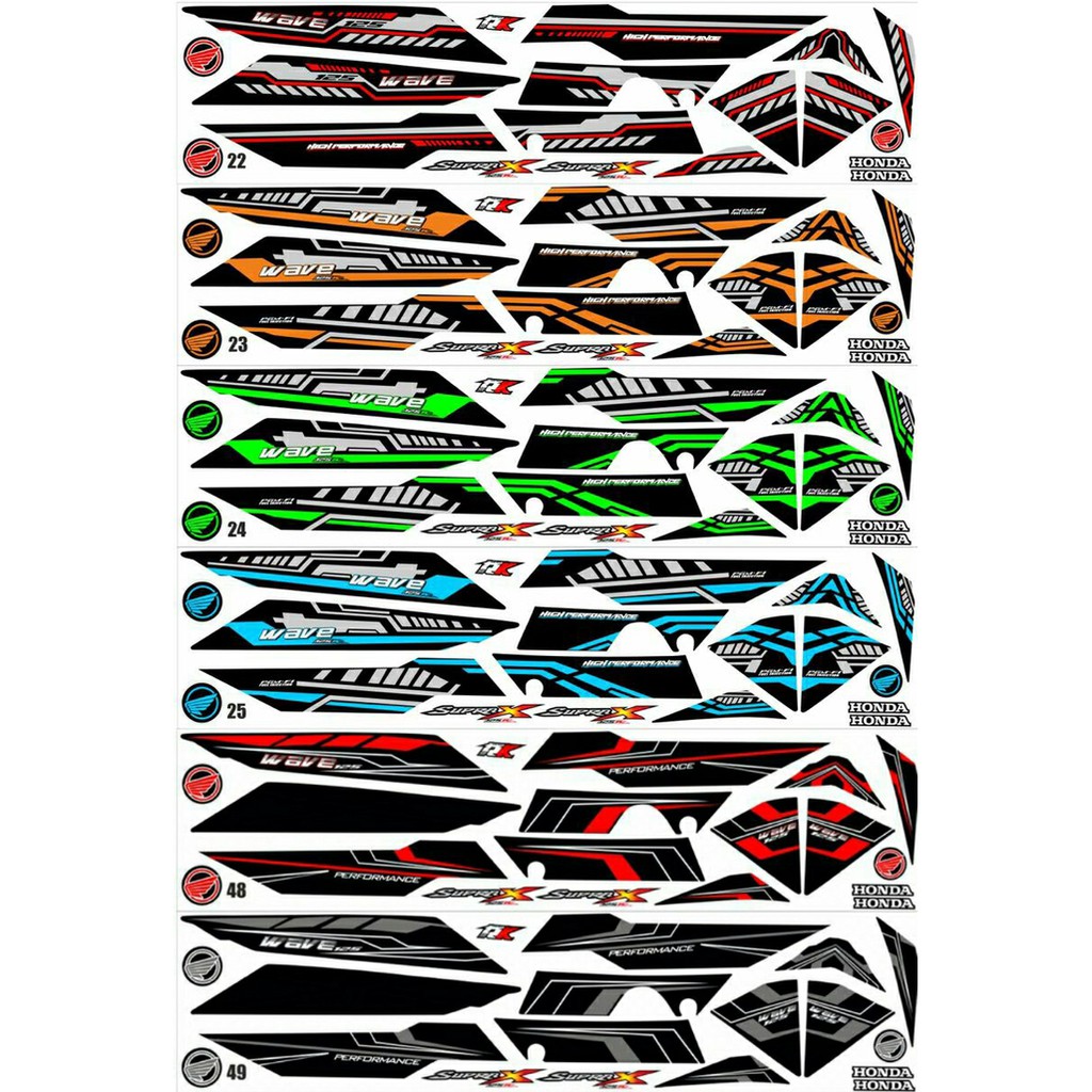 Sticker / Striping Variasi Thailand Thailook Supra X 125 (WAVE R) -4 f1134