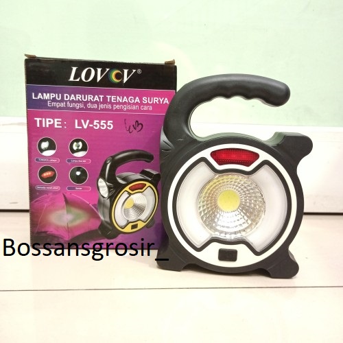 Jual Lampu Emergency Tenaga Surya LOVOV LV-555 Lampu 4in1 Dan Pengisian ...