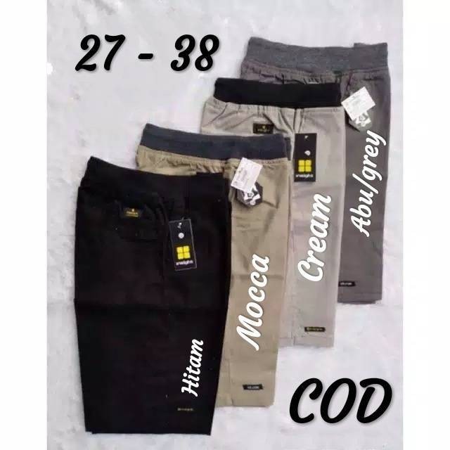 CHINOS PENDEK PINGGANG KARET - CHINOS PENDEK KOLOR - CHINO PENDEK RIP PREMIUM TERLARIS-TERMURAH