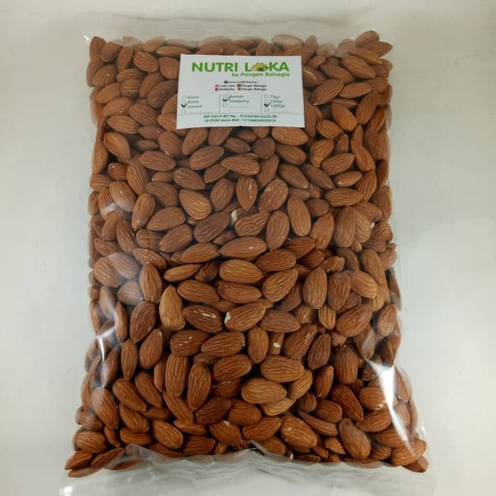 

Kacang Almond Panggang Tanpa Cangkang- Tanpa Garam (Natural) 1 kg