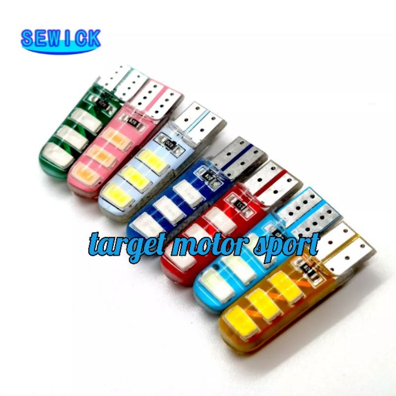 lampu senja T10 Flash gedip Motor 12 volt 6 led