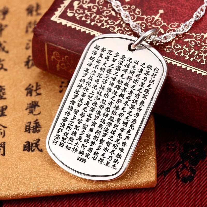 [Ready Stock]Fashion Personalized Silver-Plated Inlaid Necklace Tag