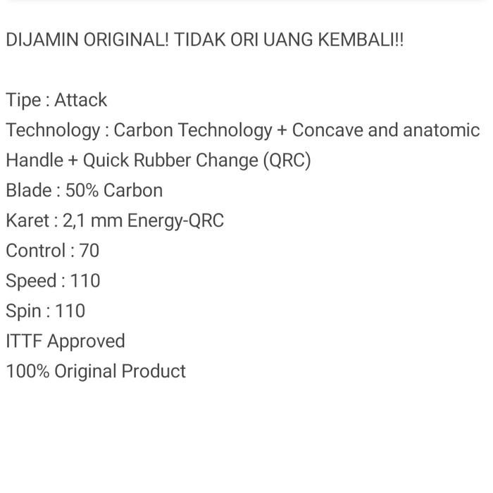 TERLARIS BAD/ BET TENIS MEJA PINGPONG MERK DONIC CARBOTEC 3000 ORIGINAL PALING MURAH