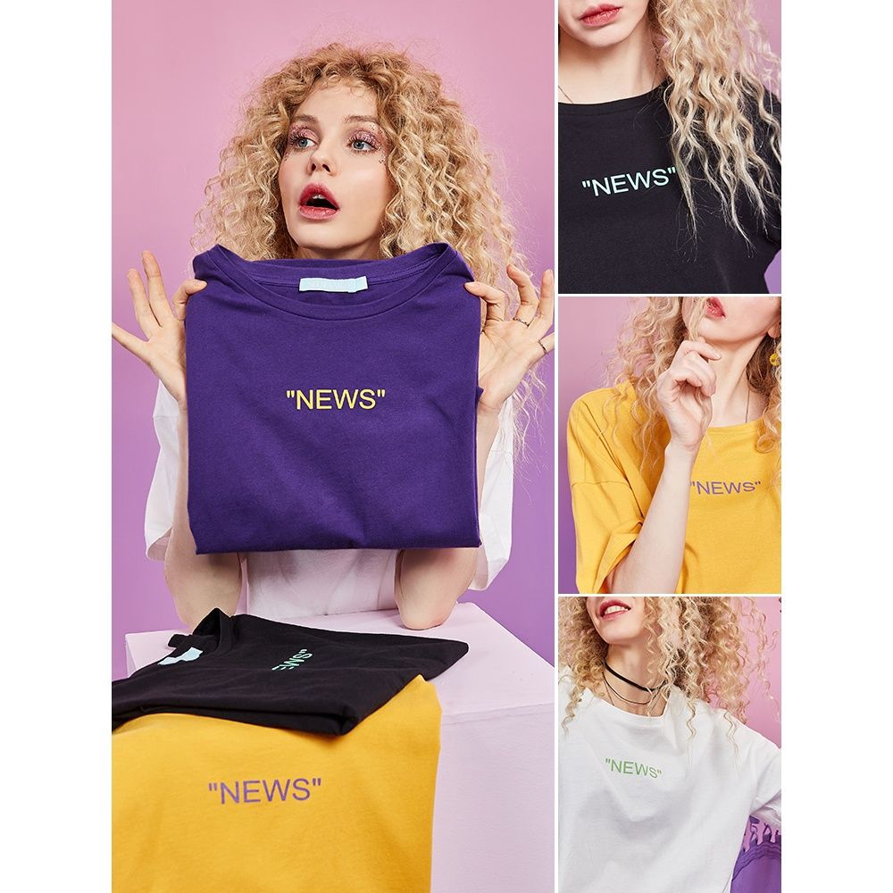  Kaos  T shirt Katun Anak Perempuan Lengan  Pendek  Print 