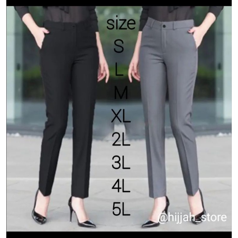 Celana Kerja Wanita Kantor formal bahan dasar kain import ukuran S-5XL