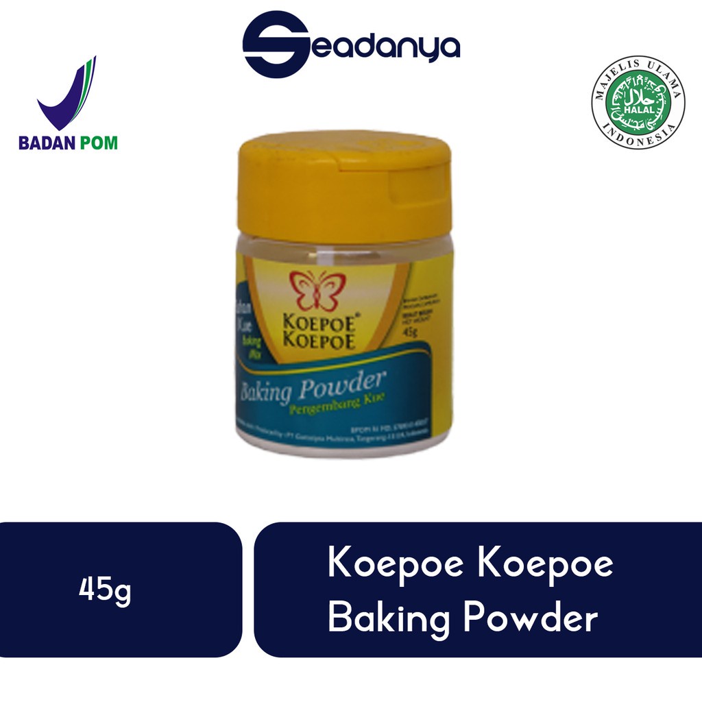 

Baking Powder Pengembang Kue Koepoe Koepoe 45g - Halal MUI & BPOM