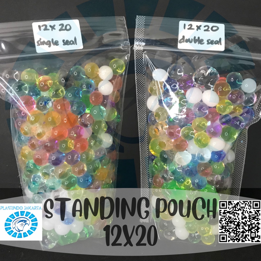 PACK standing pouch 12x20 12 x 20 double seal ziplock klip plastik