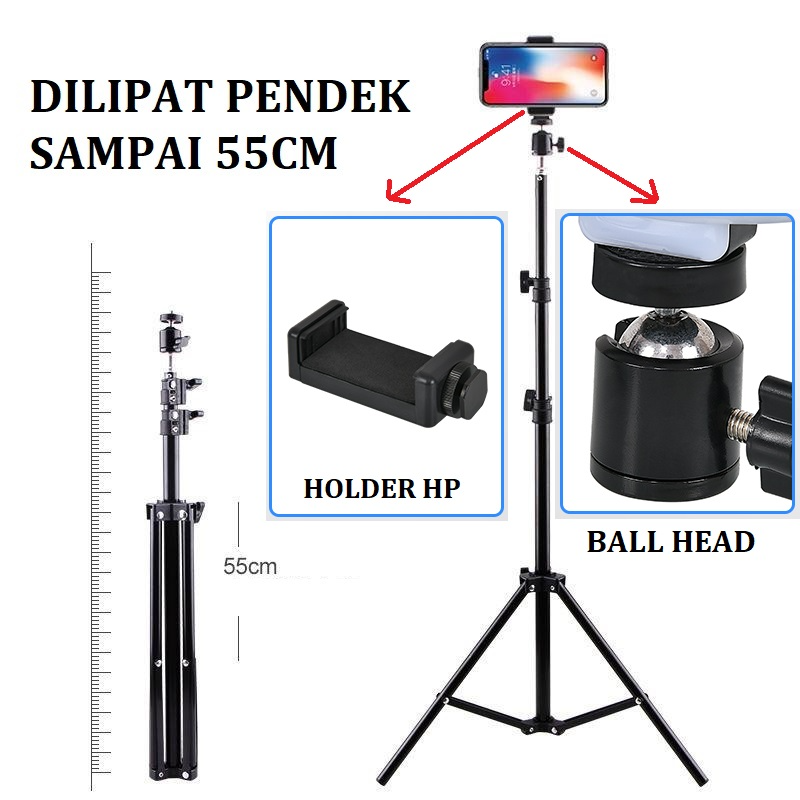 [ COD ] TRIPOD HP U holder Kaki Stabilizer 1.6m Meter 2.1meter/ tripod hp meja 3110A-3120 Terlaris