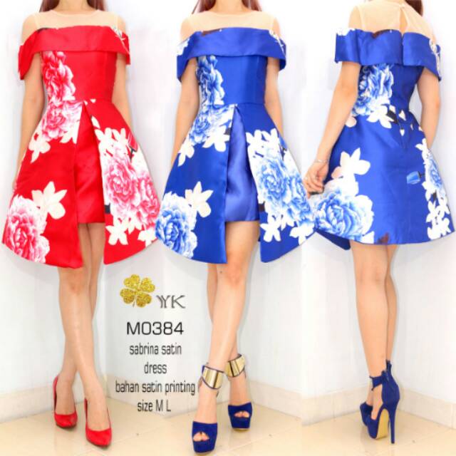 Ykdress 0384 mini sabrina satin bunga