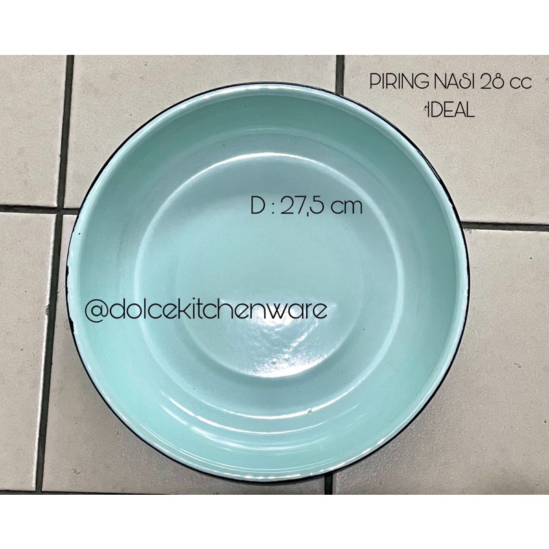 Piring Nasi / Balastrang Polos Enamel Seng Jadul Ideal Timbangan 28 cm