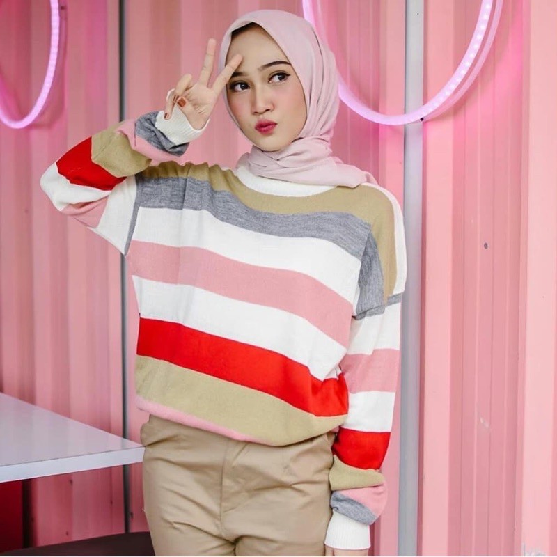 PREMIUM RAJUT LOLIPOP TWIS STRIPE KNITE