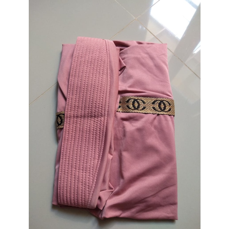 Jilbab instan Renda Channel Kerudung kekinian Bergo terbaru 2021 Hijab Dewasa syar'i-Pink