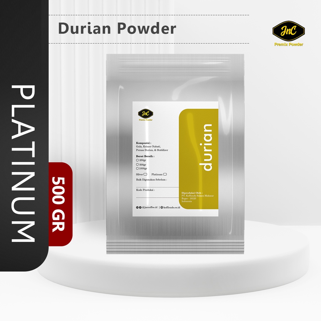 JnC Durian Powder 250gr - 500gr I Bubuk minuman Durian