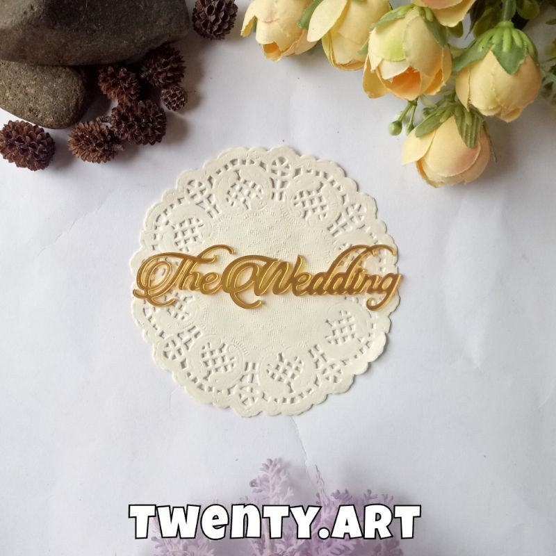 The Wedding 10 x 2,5 - 17 x 4 cm Akrilik Cermin Emas / Acrilyc Mirror Gold Lasercut